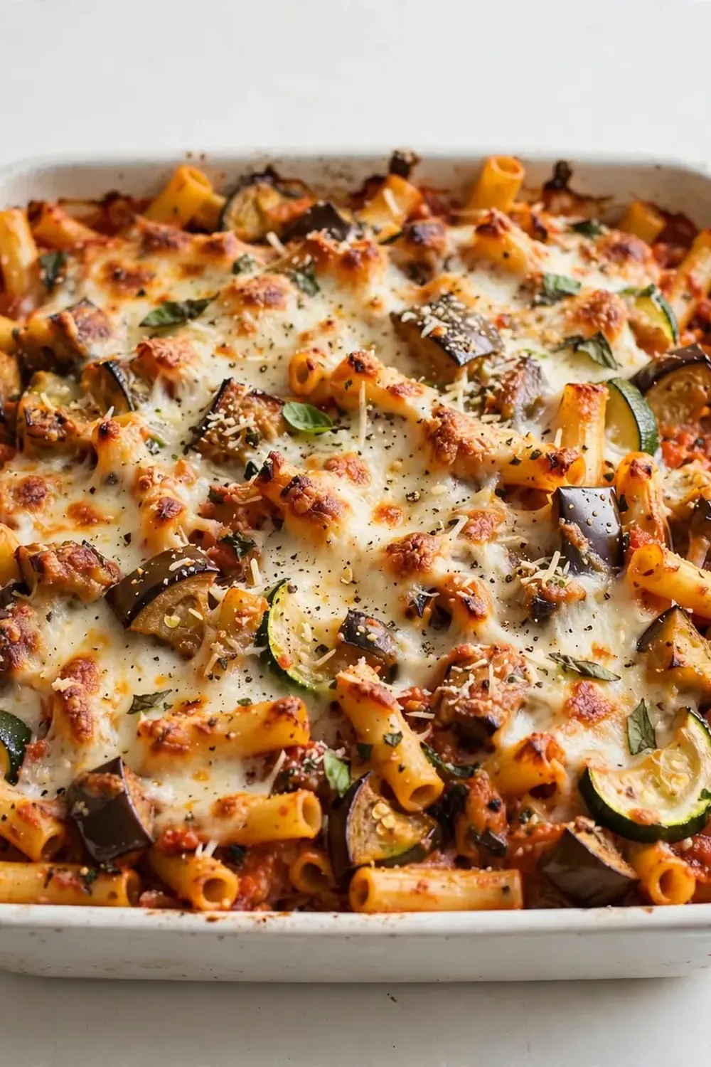 Eggplant and Zucchini Baked Ziti