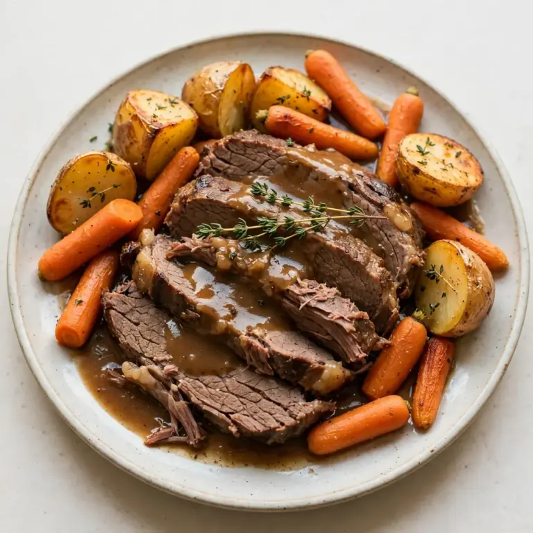 Classic American Pot Roast With Carrots And Potatoes