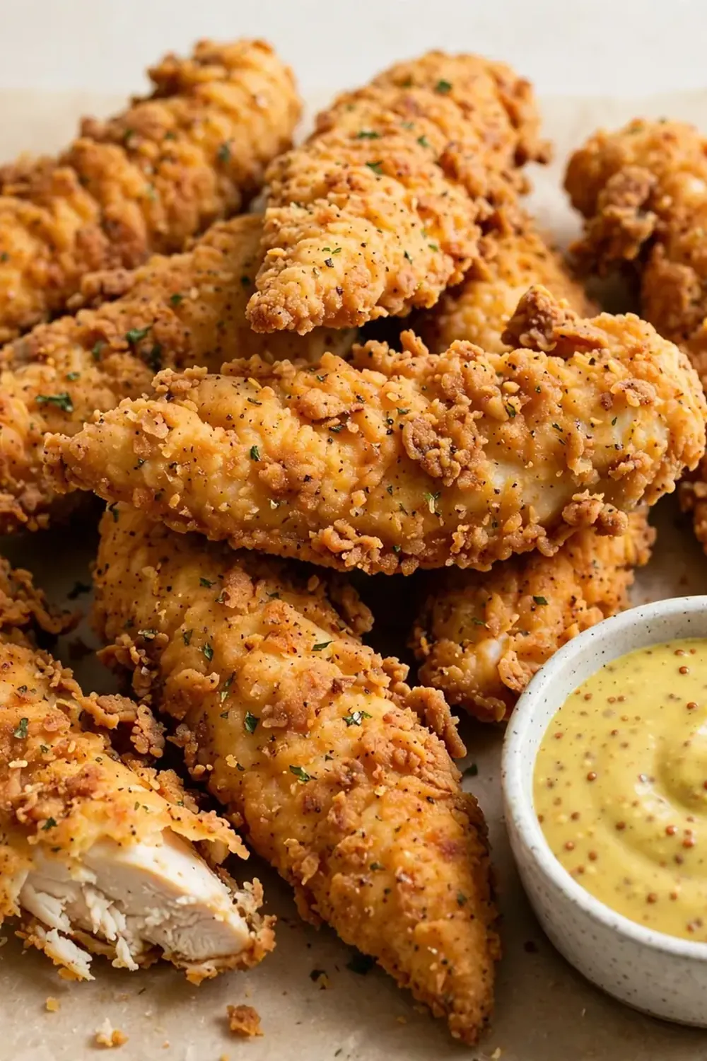 Crispy Chicken Tenders with Honey Mustard