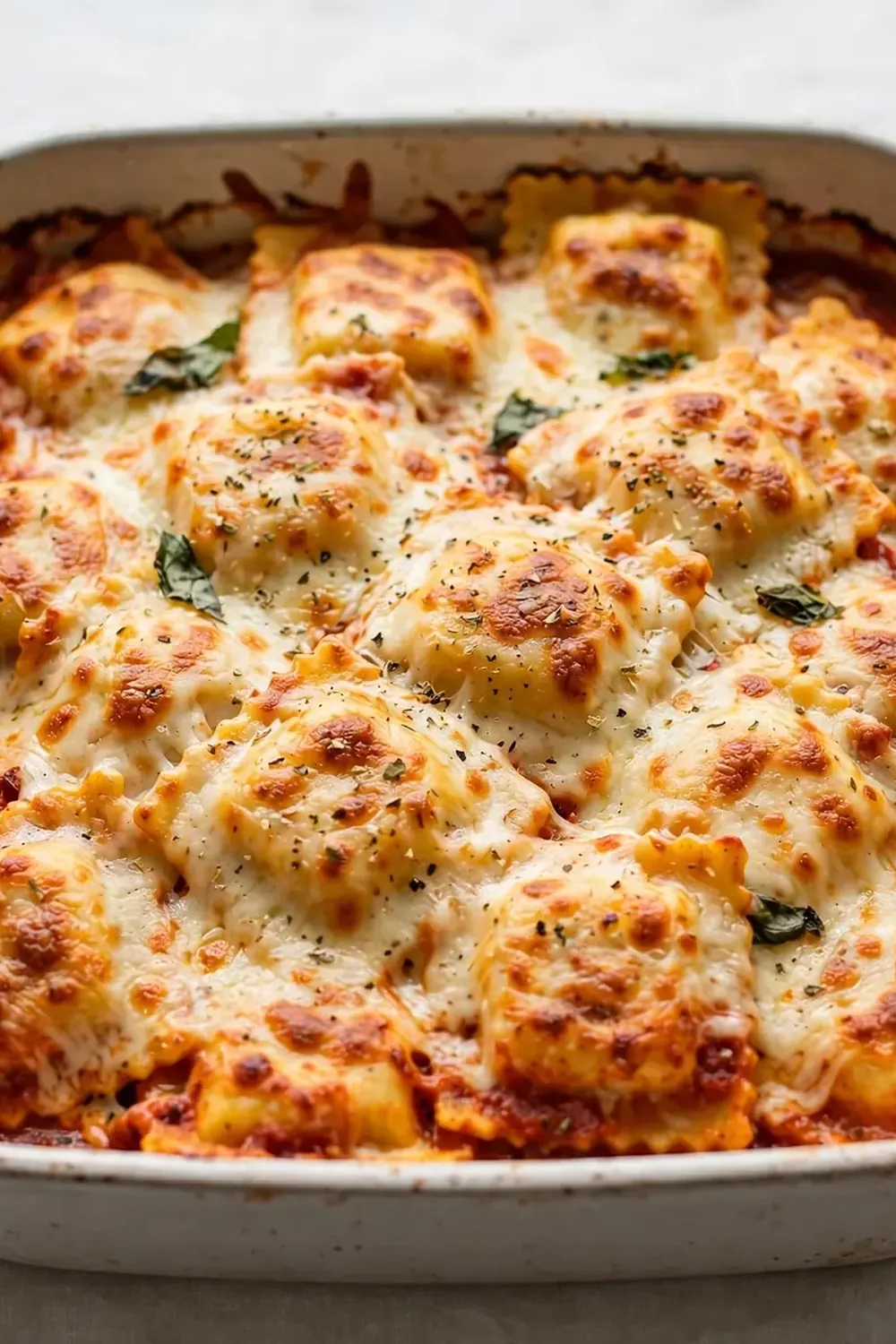 Cheesy Baked Cheese Ravioli Casserole