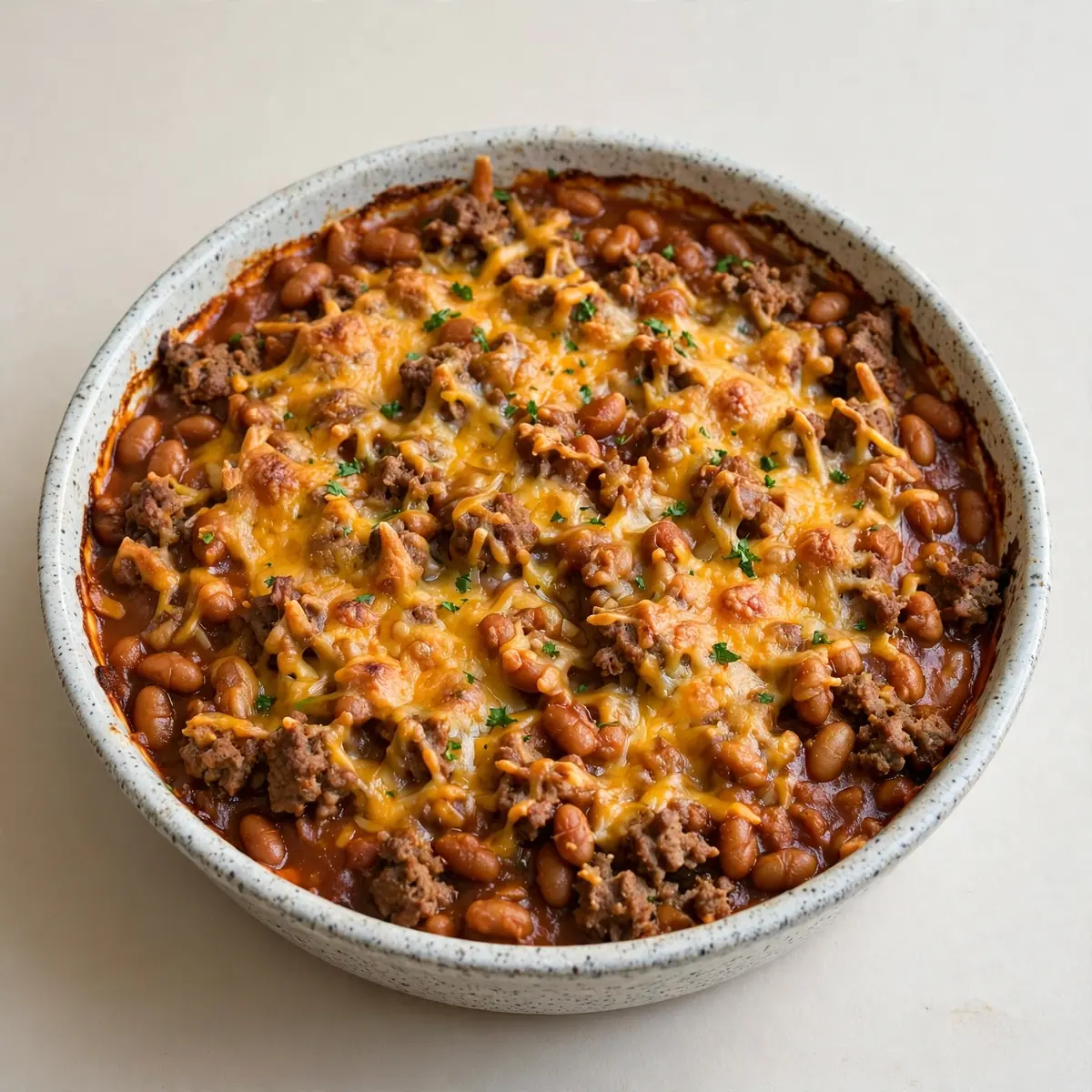 Quick Weeknight Baked Bean and Ground Beef Casserole