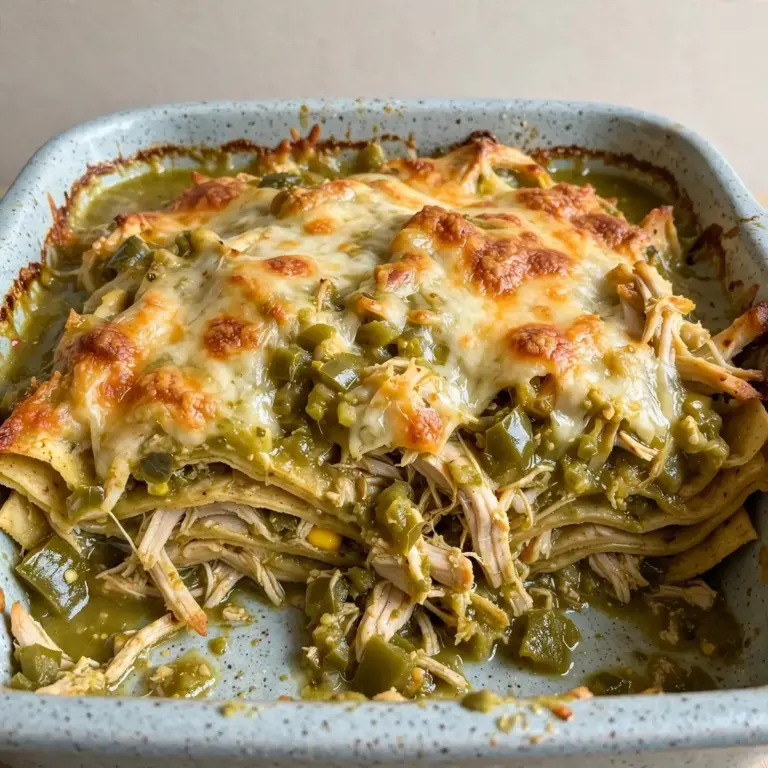 Quick Weeknight Green Chile Chicken Enchilada Casserole