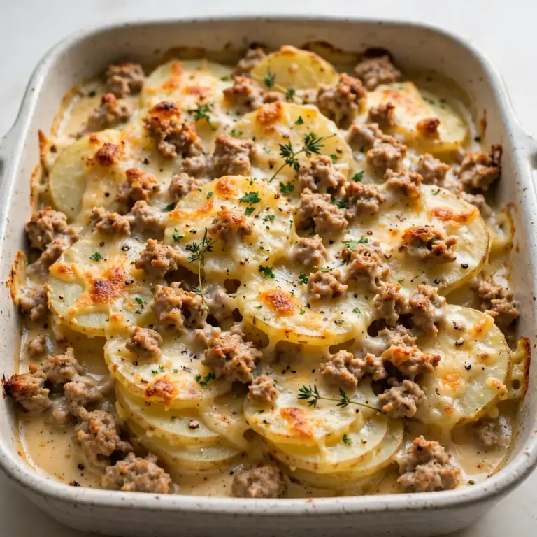 Quick Weeknight Scalloped Potatoes with Ground Turkey