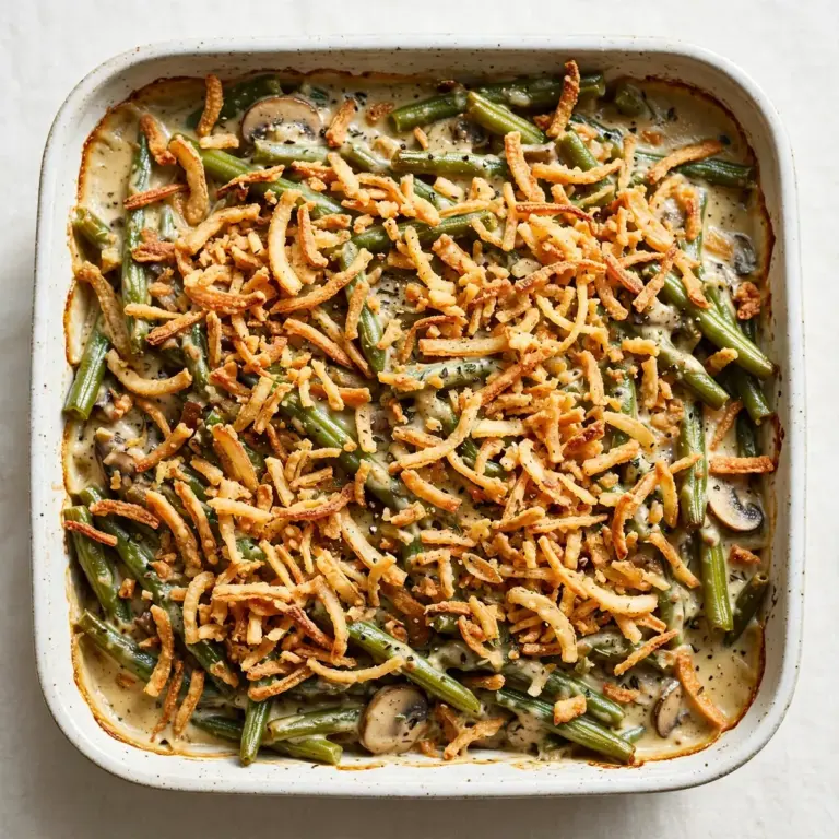 Quick Weeknight Vegan Green Bean Casserole