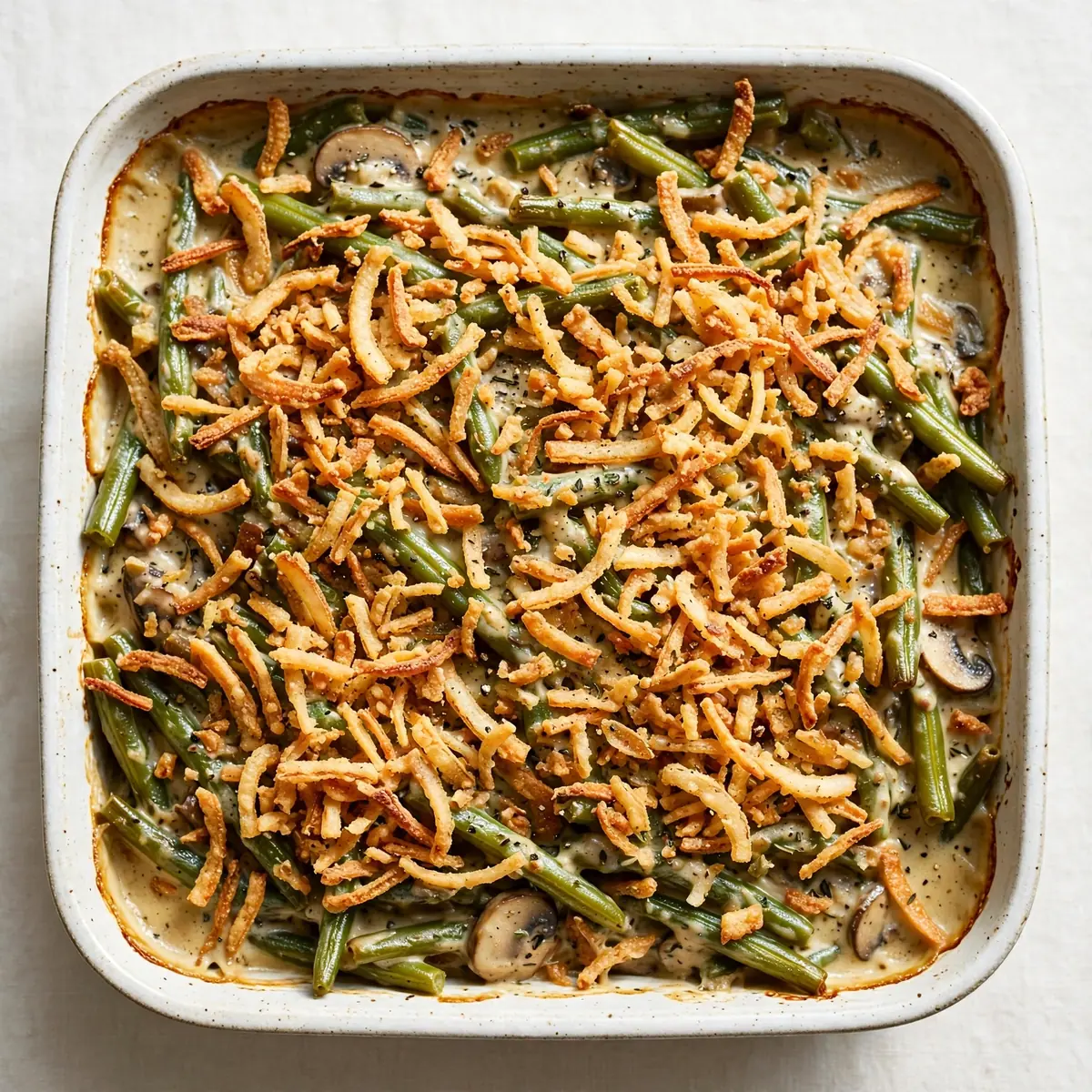 Quick Weeknight Vegan Green Bean Casserole